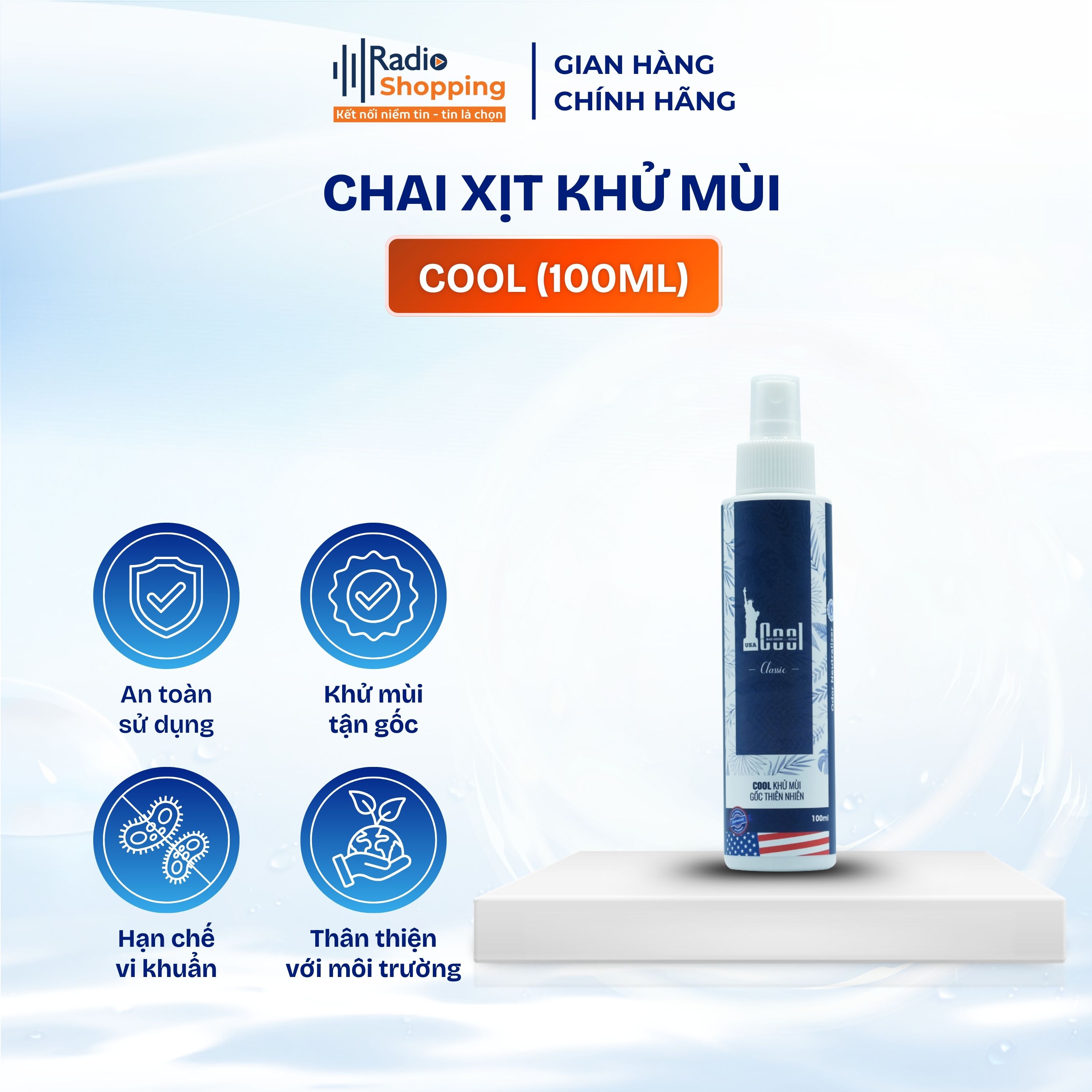 Chai xịt Cool khử mùi không gian 100ml